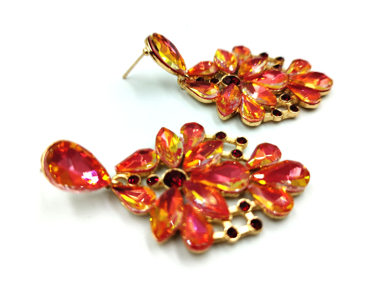 "Δάκρυα Λάβας" – Σκουλαρίκια με Λαμπερά Στρας σε Σχήμα Δακρύου (Δάκρυ) - Image 3