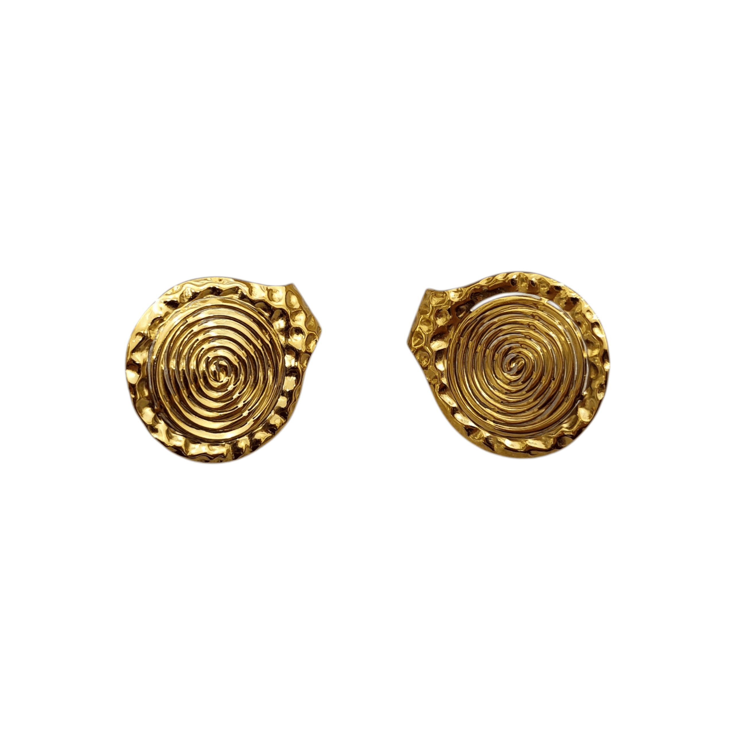 Χρυσά Σκουλαρίκια με Ανάγλυφα Σπιράλ