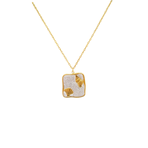 Χρυσό Κολιέ με Κοχύλια και Κρύσταλλα