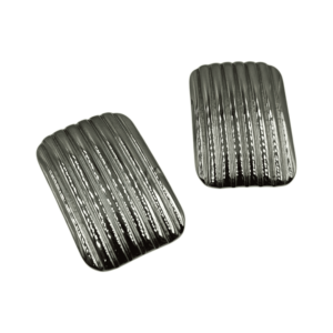 Σκουλαρίκια Ορθογώνια με Ανάγλυφες Ρίγες (Clip)