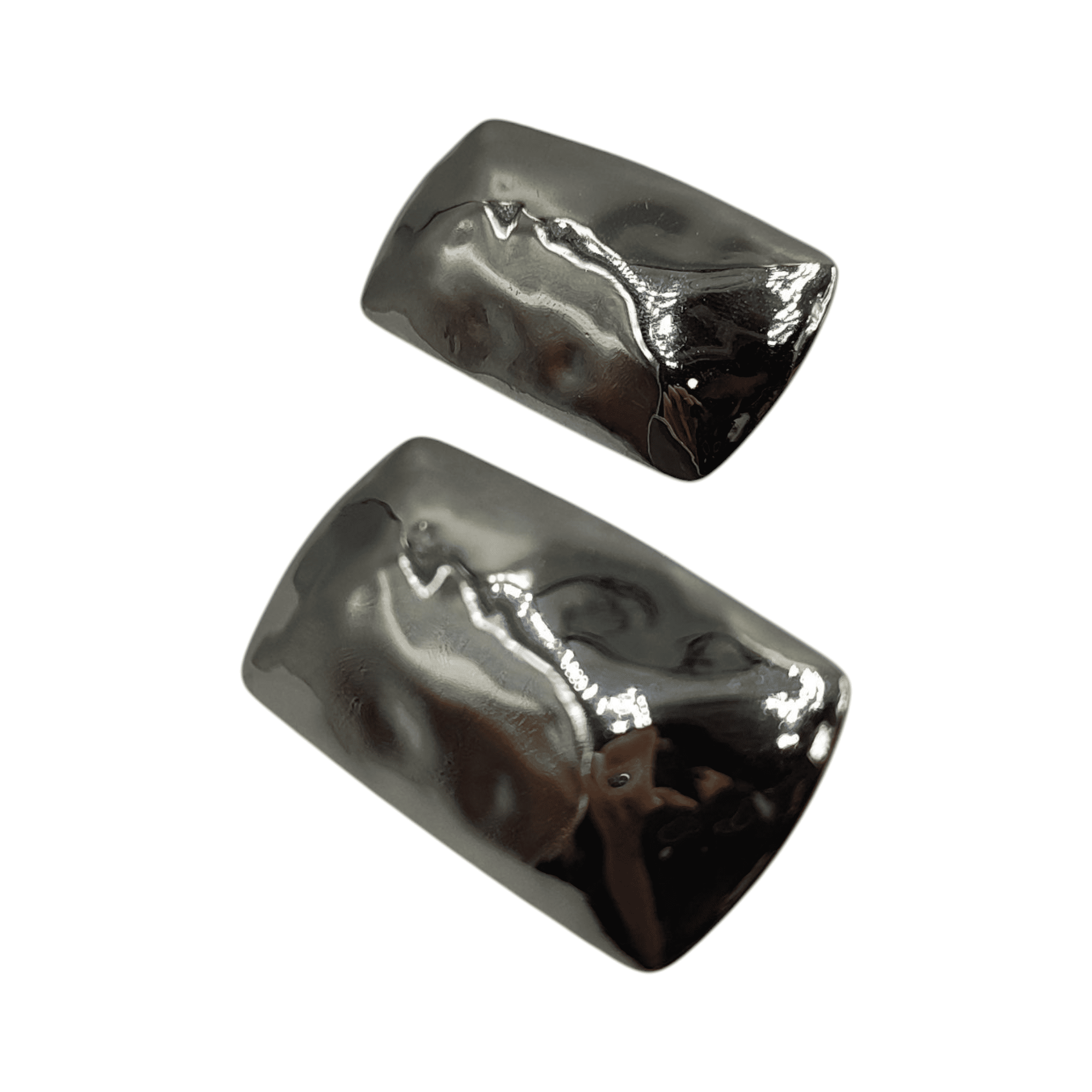 Σκουλαρίκια με Ορθογώνιο Σχήμα και Εφέ Υγρού Μετάλλου