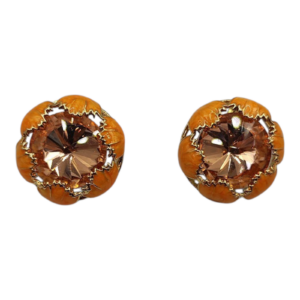 Σκουλαρίκια Vintage με Κρύσταλλο (Πορτοκαλί)