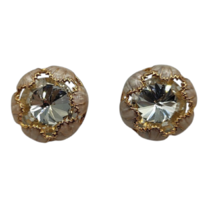 Σκουλαρίκια Vintage με Κρύσταλλο (Μπέζ)