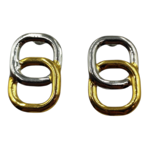 Δίχρωμα Σκουλαρίκια "Interlocking Links" σε Χρυσό & Ασημί