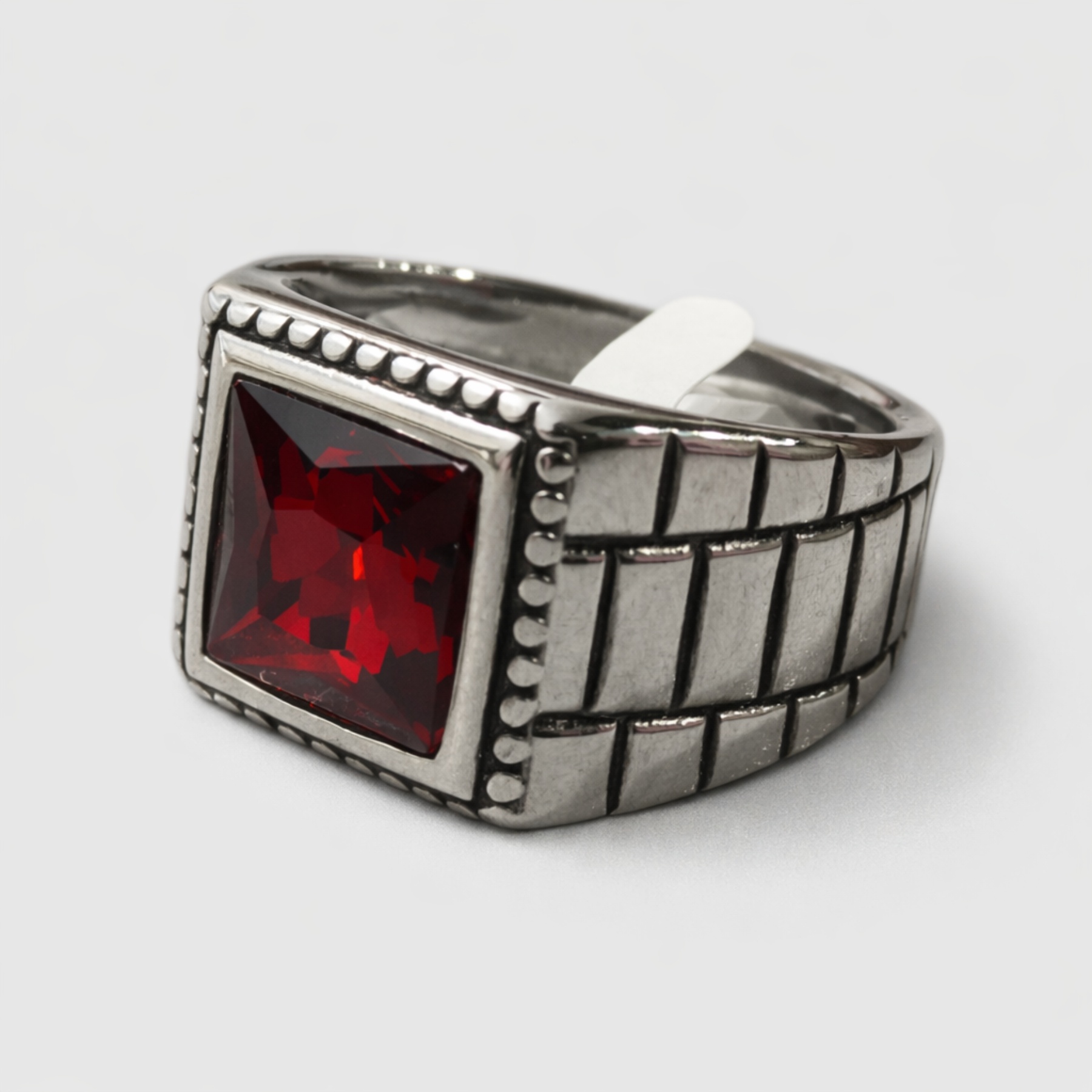 Δαχτυλίδι Royal Red Stone – Ανδρικό Ατσάλινο Δαχτυλίδι 20