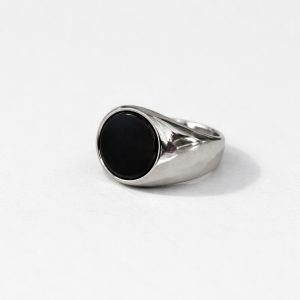 Δαχτυλίδι Black Minimal Signet – Ανδρικό Ατσάλινο Δαχτυλίδι