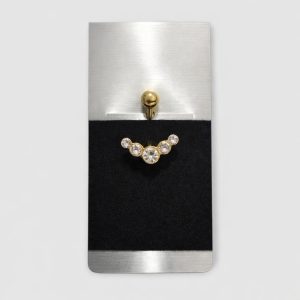 Piercing Αφαλού Gold Five Crystal Curve