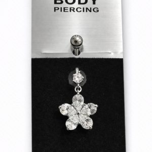 Piercing Αφαλού Crystal Six-Petal Blossom