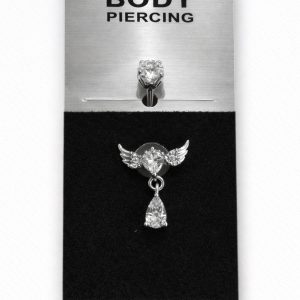 Piercing Αφαλού Angel Wings Crystal
