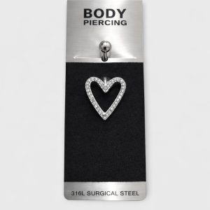 Piercing Αφαλού Open Heart Crystal