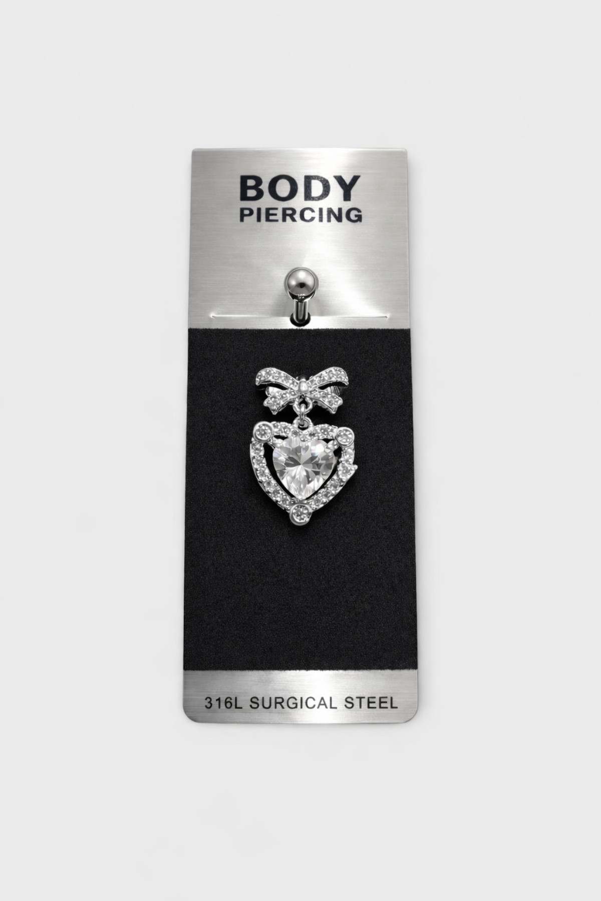 Piercing Αφαλού Crystal Bow Heart