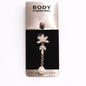 PIERCING ΑΦΑΛΟΥ Pearl Flower Drop