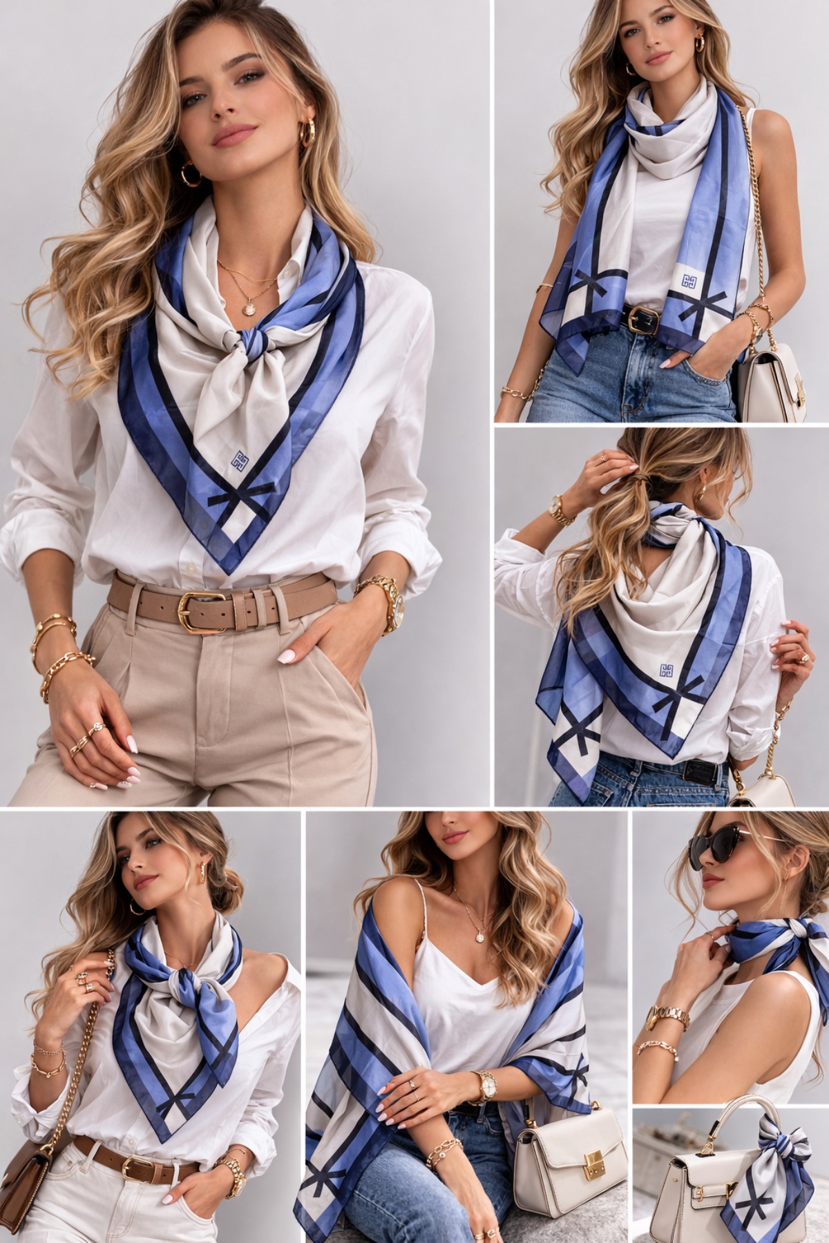 Φουλάρι Satin Blue