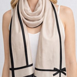 Φουλάρι Satin Nude Minimal Bow